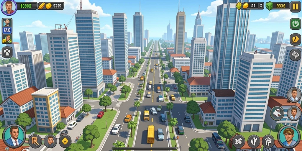 Tampilkan karakter utama yang menantang rintangan.
