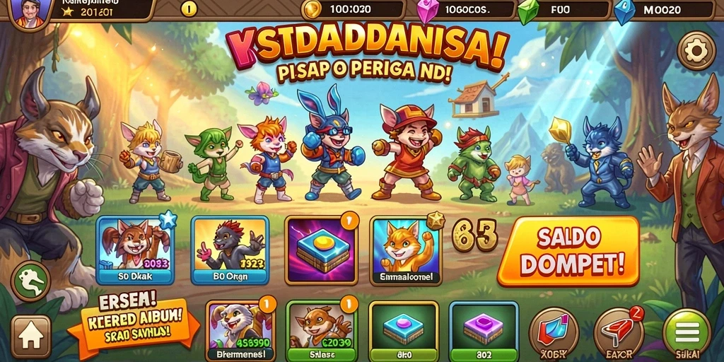 Tampilan awal LUCKYRP dengan grafis yang menarik.