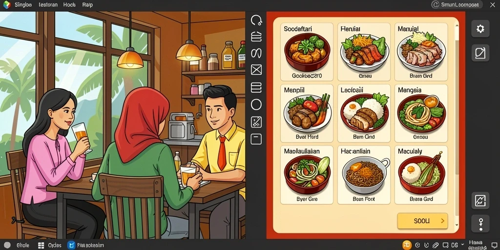 Screenshot aplikasi MERDEKAWIN: Tampilan awal yang menarik dengan karakter utama.